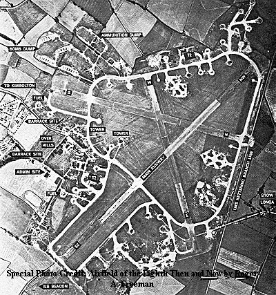 Aerial photo of Kimbolton World War 2 Airfield